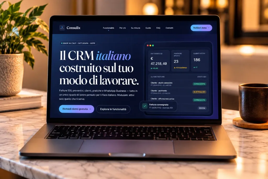 Sito Consulix su laptop