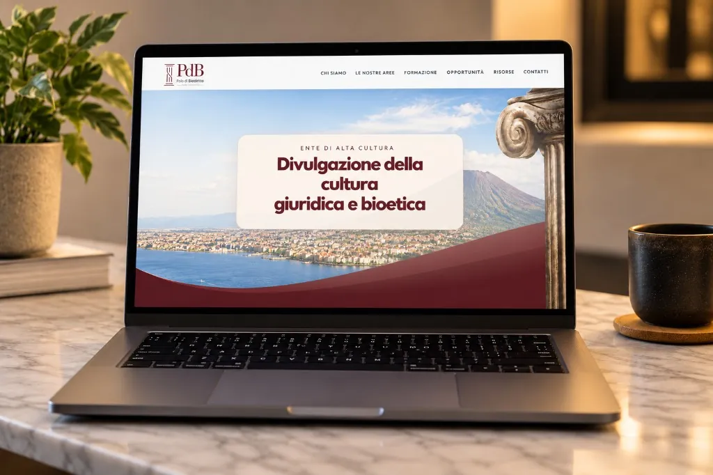 Sito del Polo di Biodiritto su laptop