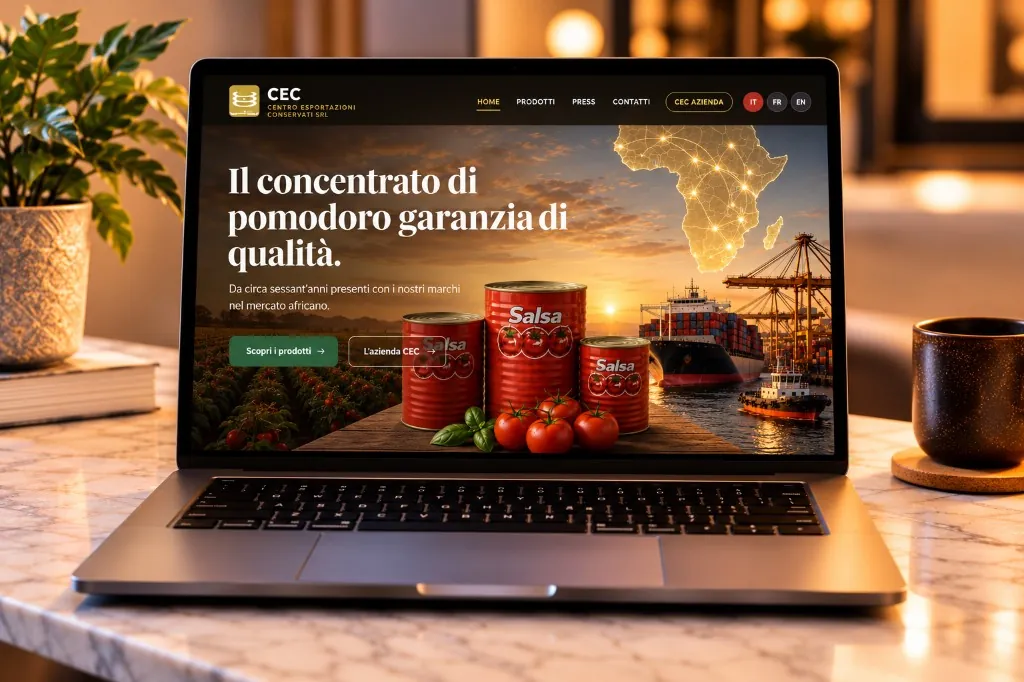 Sito Salsa Product sul computer